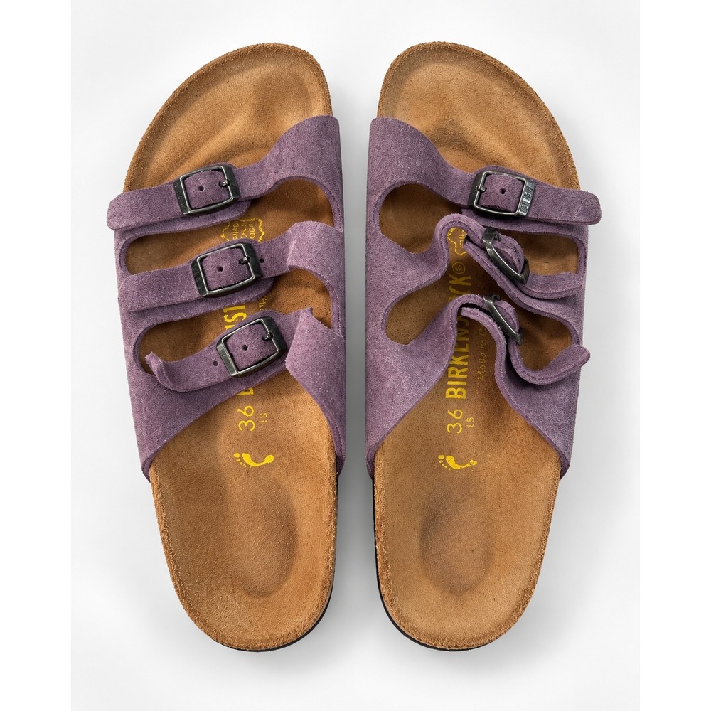 Birkenstock Florida Purple Suede 3 Strap Sandals EU 36 US 5-5.5 Narrow